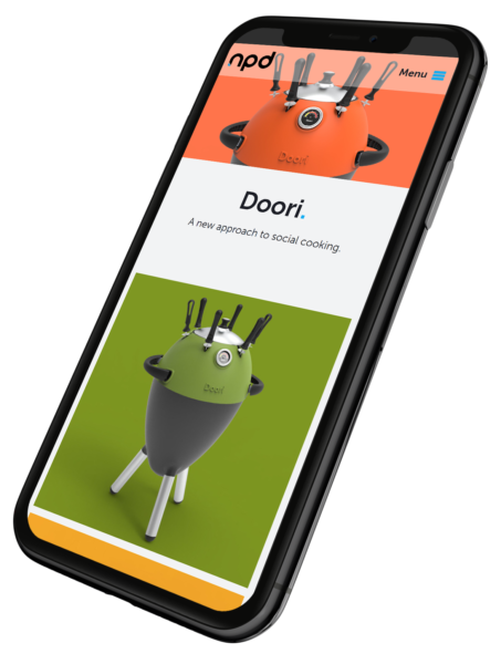 The North Product Design website as viewed on a phone.